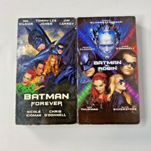 Lot of 2 Batman VHS Movies Batman Forever, Batman & Robin - Tested